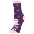thumbnail image 3 of Airplus Holiday Aloe Infused Spa Crew Socks, Blue Night Owl, Women's  5-10, 3 of 3