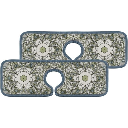 

SKYSONIC Faucet Absorbent Mat 3 Pcs Symmetrical Flower Ornament Kitchen Faucet Splash Catcher Washable Counter Drying Pads Behind Faucet for Kitchen Bathroom