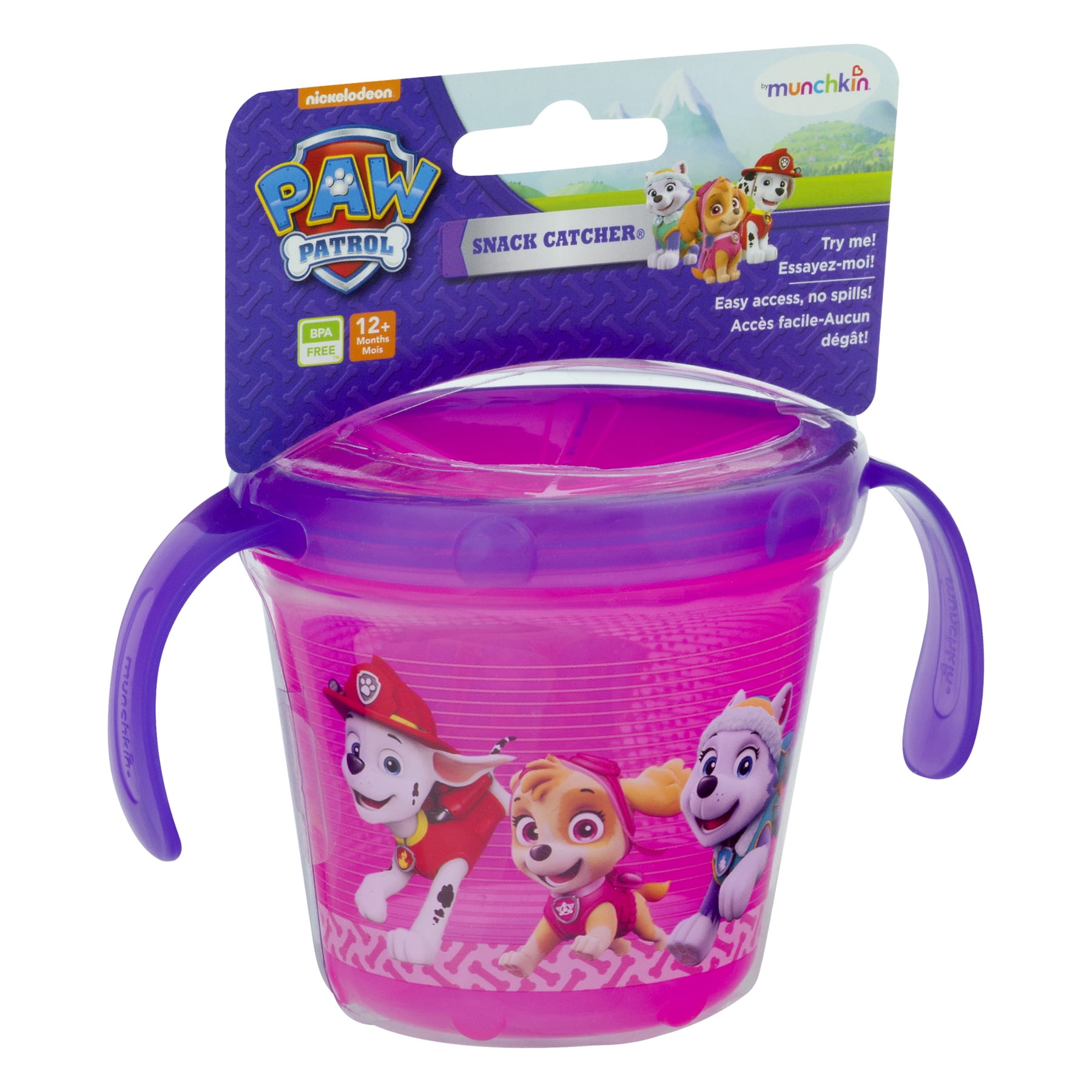 Snack Catcher 2 Pack Pink Purple Spill Proof Toddler Snack Container With  Soft Flaps, Facebook Marketplace