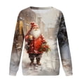 thumbnail image 5 of Futezty Womens Christmas Sweatshirt Funny Santa Snowman 3D Print Plus Size Graphic Sweatshirts Crewneck Xmas Holiday Tops, 5 of 5