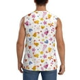 thumbnail image 4 of Uemuo Cartoon Birds & Flowers Pattern Men's Sleeveless T-Shirt,Muscle Athletic Tank Top, Moisture-wicking Quick-dry Breathable Classic Tee Top for Gym Run Outdoor Sports-XX-Large, 4 of 8