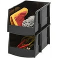 IRIS Jumbo Stacking Storage Bin, Black
