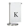 thumbnail image 1 of Monogrammed Bath Towel, Personalized Gift, Set of 2- Black Block Letter Embroidered Towel - Extra Absorbent 100% Turkish Cotton - Soft Terry Finish - Initial K White, 1 of 1