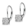 thumbnail image 2 of Primal Gold 14 Karat White Gold Lab Grown Diamond Cluster Leverback Earrings, 2 of 3