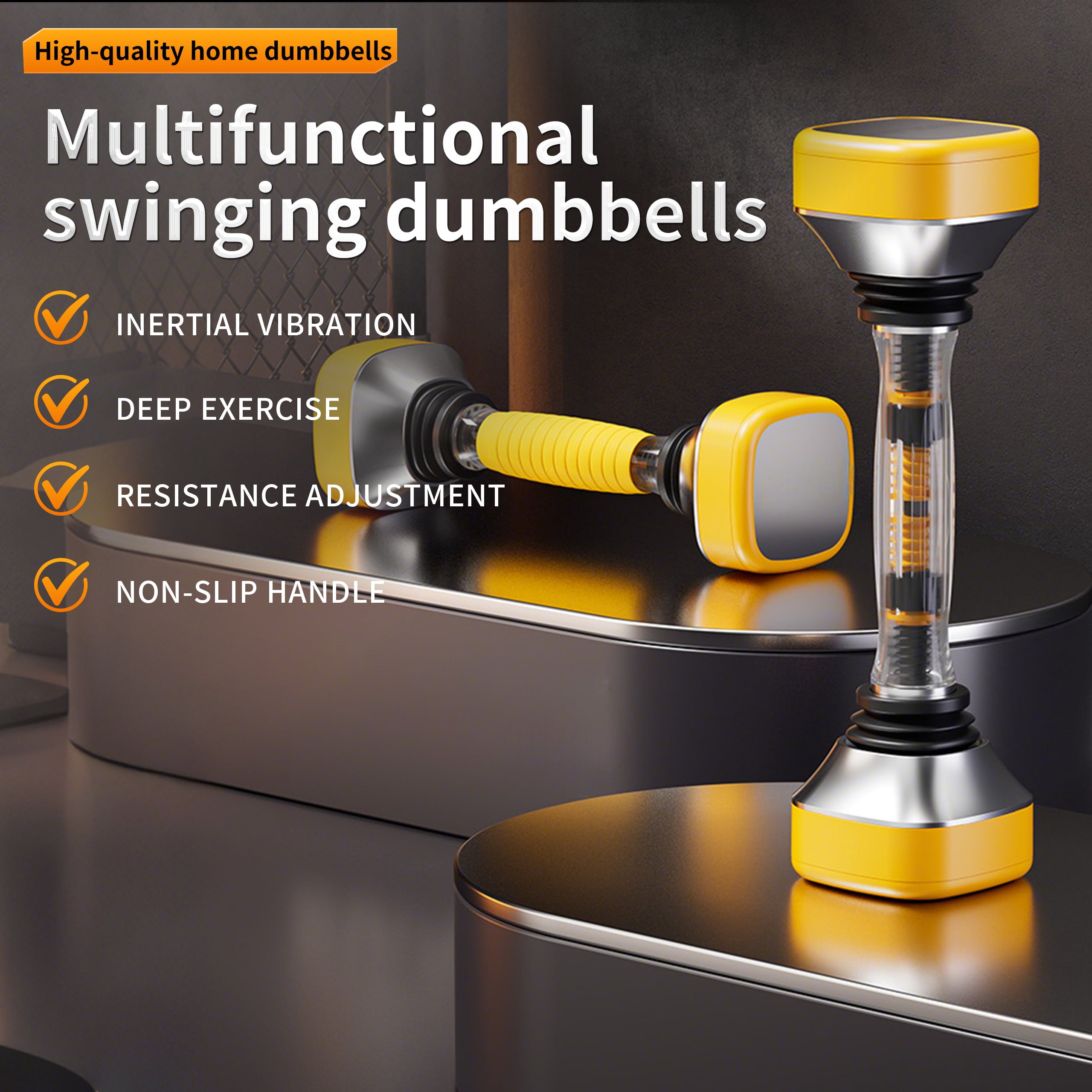 Adjustable Dumbbell Set 22-66 lbs, Shaking Weight for Full Body Workout, Home Gym Equipment for Men & Women, Adjustable Weight for Arm, Core & Chest Training Fitness Dumbbells