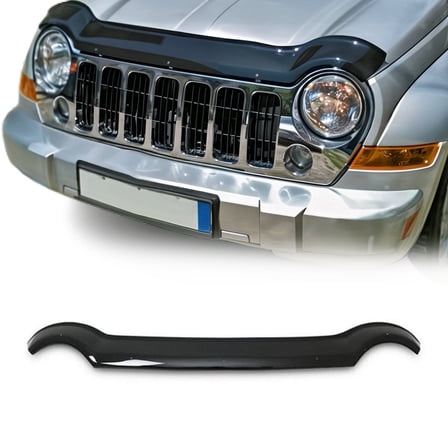 Front Bug Shield Hood Deflector Guard for Jeep Liberty KJ 2002-2007, Black Smoke