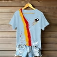 thumbnail image 4 of Women's Germany Football Graphic T-Shirt, Women's V-Neck T-Shirt German Soccer Letter Print Graphic Tee, Casual Fashion Top, Summer Short Sleeve Blouse for Soccer Tournament 2026 Light Blue Size: 2XL, 4 of 4