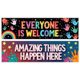 thumbnail image 2 of LUUFILx Colorful Inspirational Welcome Classroom Banner Set Motivational Backdrop Decorations Rainbow Handprints Education Party Supplies Wall Art Encouragement, 2 of 8