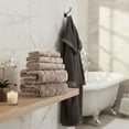 thumbnail image 2 of 6-Piece Quick Dry Bath Towels Set - 100% Cotton Towel Set for Bath, Gym, and Spa (Taupe), 2 of 9