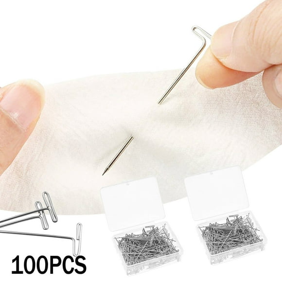 DIY Knitting Accessories for Crafting - Stainless Steel T Pin Locating Needles 51mm Ideal for Wigs Sweaters Shawls and More