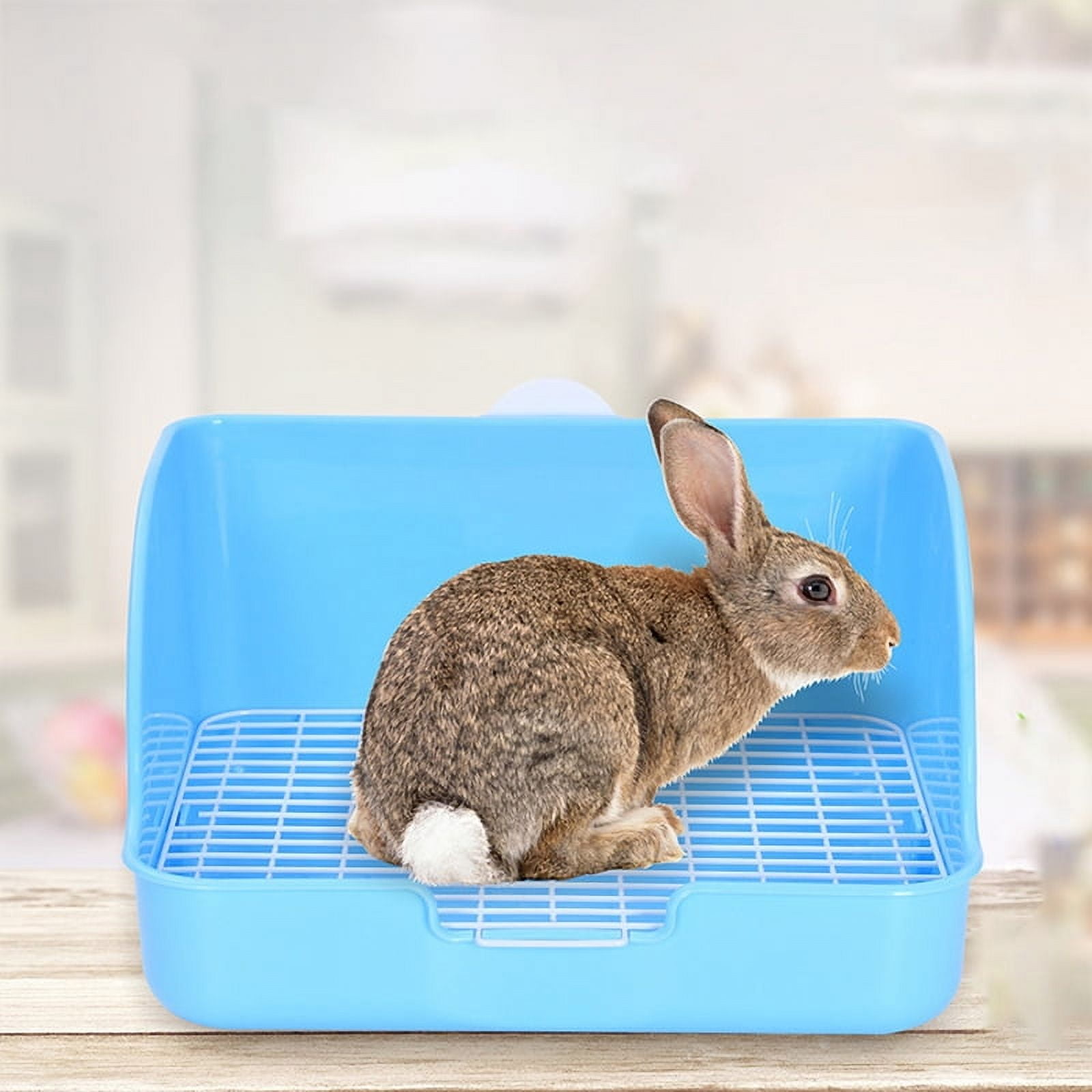 PP Plastic Rabbit Litter Box Rectangular Pet Toilet Chinchillas Bunny Potty Trainer Corner Small Animal Litter Pee Pan