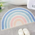 thumbnail image 2 of Cute Rainbow Sugar Colors Bathroom Rugs Non-Slip Washable Absorbent Plush Microfiber Floor Doormats Bath Mat Super Soft for Entrance Decoration Indoor Water Absorption (Blue, 50 * 80cm), 2 of 12