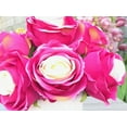 thumbnail image 3 of Enova Home Artificial Open Rose Flower Arrangements With White Square Ceramic Vase, 3 of 4