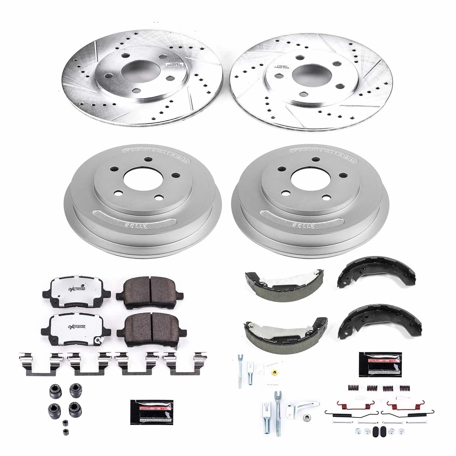 PowerStop Front and Rear Z26 Street Warrior Brake Pad Rotor Drum and Shoe Kit Fits: CHEVROLET Select Models K15225DK-26