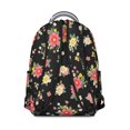 thumbnail image 3 of Pioneer Flower Floral Print Pattern Backpack for School, Cute School Bag with Adjustable Shoulder Straps and Padded Back, 15.3"x11"x7.1", 3 of 5