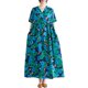 thumbnail image 1 of Vestido suelto de mujer con bolsillos, volantes, cuello en V, manga corta, vestido vintage de vac Romacci Vestido, 1 of 7