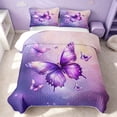 thumbnail image 2 of Erosebridal Cute Butterfly Twin Quilt Set, Princess Animal Twin Coverlet Set, Polka Dots Reversible, Lavender Pink Purple, 2-Piece (1 Bedspread and 1 Pillowcase), 2 of 7