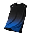 thumbnail image 2 of Men's Stretch Cool Quick Dry Mesh Breathable Muscle Tank Tops Athletic Crewneck Sleeveless Workout Shirts for Men Big Size M-5XL Blue, 2 of 7