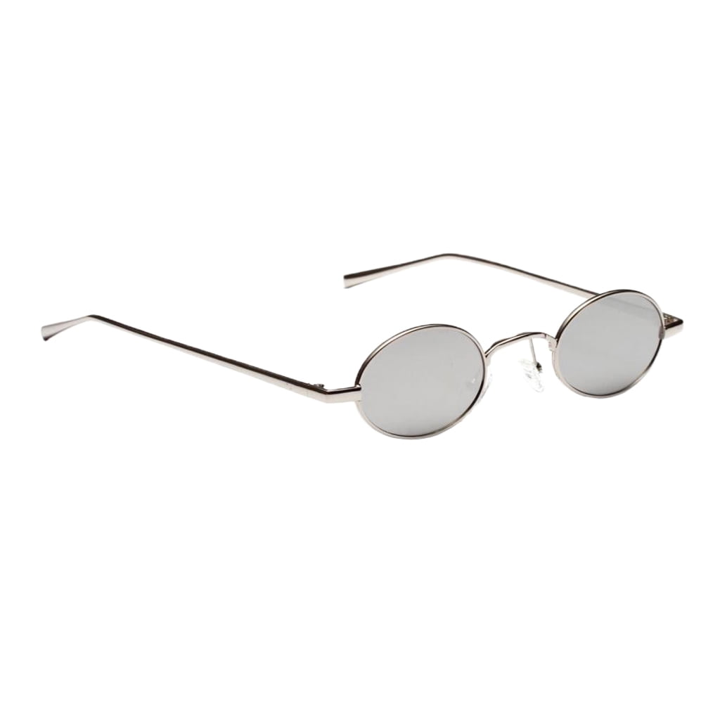 Small Oval Sunglasses Women Retro Metal Frame Male Sun Glasses Round Mirror 