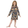 thumbnail image 6 of FORMRS Niños Bathrobe Unisex Hooded Robe Soft Plush Pajamas Sleepwear, Size 10-12T, Blue Geometric Eagle, 6 of 7