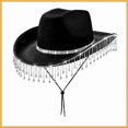 thumbnail image 4 of Valora Classic Cowboy Hat Western Style Wide Brim Outdoor Sun Fashion For Men Women Black, 4 of 4