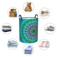 thumbnail image 6 of Round Laundry Basket, Geometric Spiral Abstract Pattern Foldable Laundry Hamper With Handles Waterproof, Medium, 6 of 8
