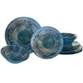 thumbnail image 1 of Certified International Radiance Teal Melamine 12 pc Dinnerware Set, 1 of 3