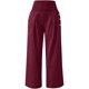 thumbnail image 4 of pantalones de pierna ancha de lino de algodón de verano para mujer pantalones palazzo sueltos con bolsillo cintura elástica botón pantalones casuales vino / m, 4 of 5
