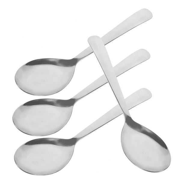 4 cucharas de sopa de acero inoxidable, cucharas de cocina, cucharas de cena y cubiertos.