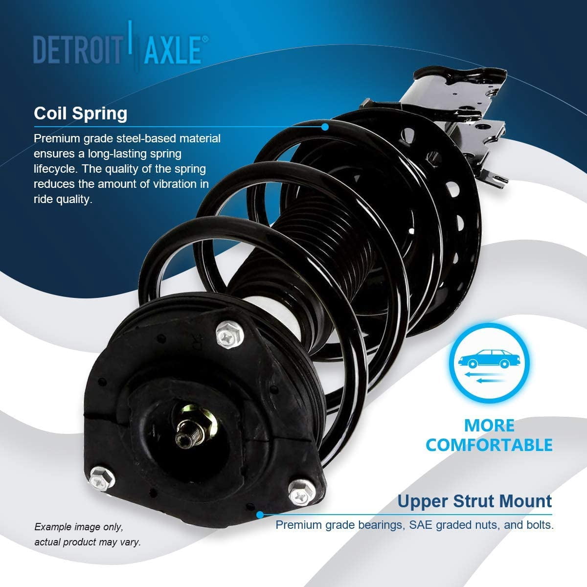 Detroit Axle - 12pc Suspension Kit for 2008-2012 Nissan Rogue 2009 2010 2011, 2 Ready Struts, 2 Lower Control Arms & Ball Joints, 4 Inner & Outer Tie Rods, 2 Sway Bar Links, 2 Boots, Replacement