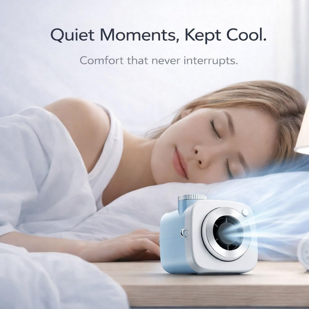 Mini Camera Shaped Portable Fan, Small Personal Quiet Desk Fans with 199-Speed Turbo Cooling,Cute Compact Handheld Clip on Fan Strong Airflow That Blow Cold Air for Car Outdoor Office Desk Use