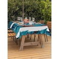 thumbnail image 3 of Outdoor Tablecloth with Umbrella Hole for Patio/Picnic/Party/Camping, Blue Teal Botanical Waterproof Table Cloth Rectangle Table Cover Washable, Maple Leaf Vintage Wooden (60"x 84"), 3 of 8