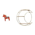 thumbnail image 1 of Figura decorativa de escritorio sueca con forma de caballo Dalecarlian de madera, estante de pared de metal artesanal de 3 niveles, ideal para la sala, 1 of 8