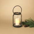 thumbnail image 2 of 15 Inch Rounded Glass and Black Metal Lantern, 2 of 2