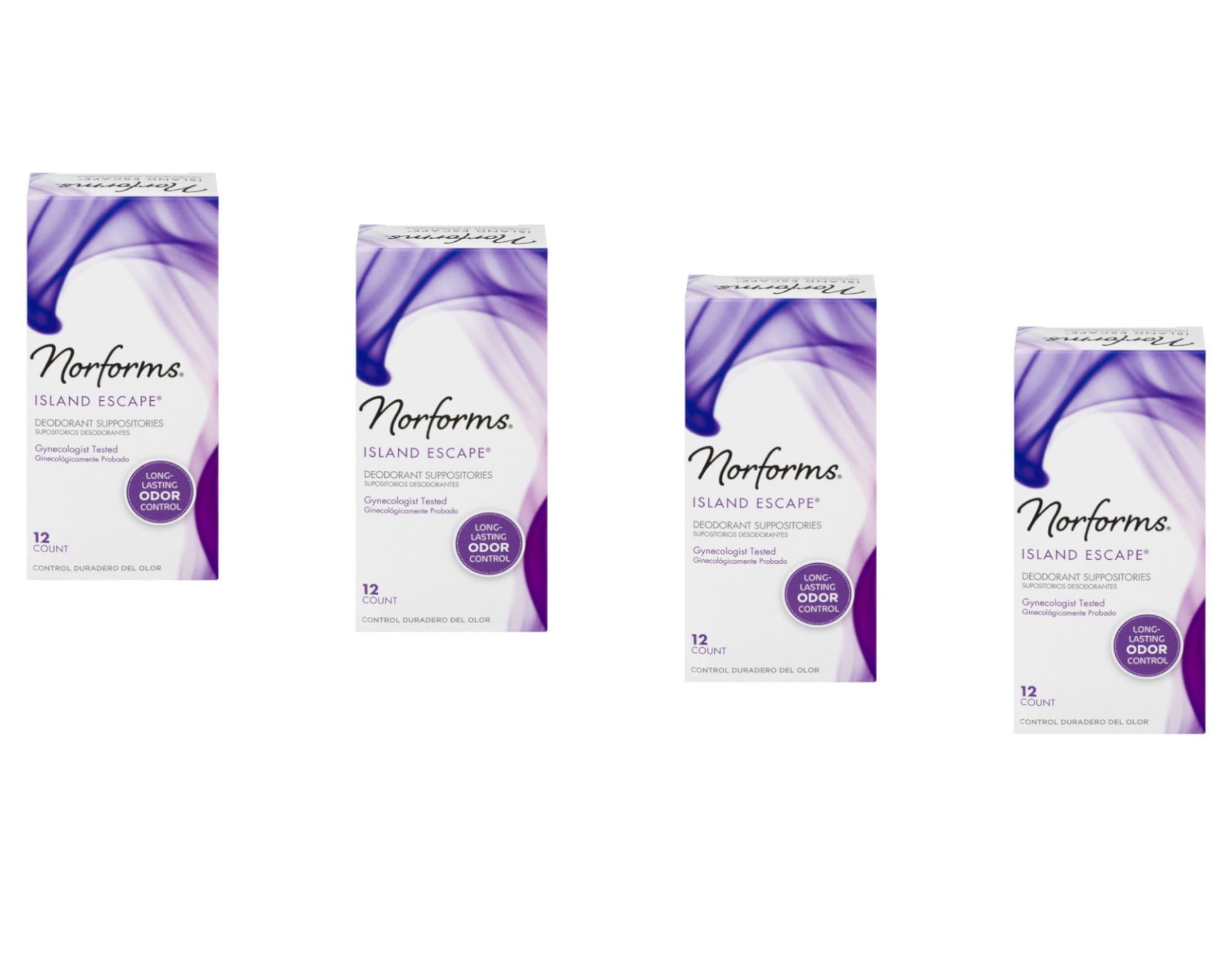 4 Pack Norforms Suppositories Island Escape 12 Each