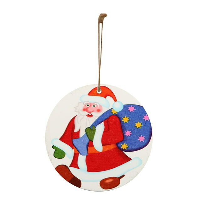 Adornos navideños Tarjeta colgante de madera de Navidad Decoración de árbol de Navidad de madera de doble cara Wmkox8yii gf9202
