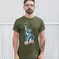 thumbnail image 3 of Tee Hunt Statue of Liberty T-shirt Freedom Independence 4th of July NYC USA Men's Tee, Military Green, 3X-Large, 3 of 5