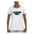thumbnail image 2 of Colorful Rainbow Patterned Butterfly Animal Lover Womens Graphic T-Shirt, White, 3XL, 2 of 3