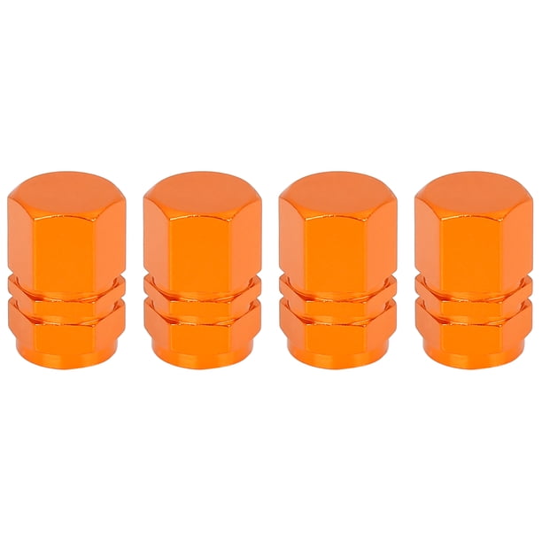 Tapas de Válvula de neumático Unique Bargains de aluminio Aleación Hexagonal naranja