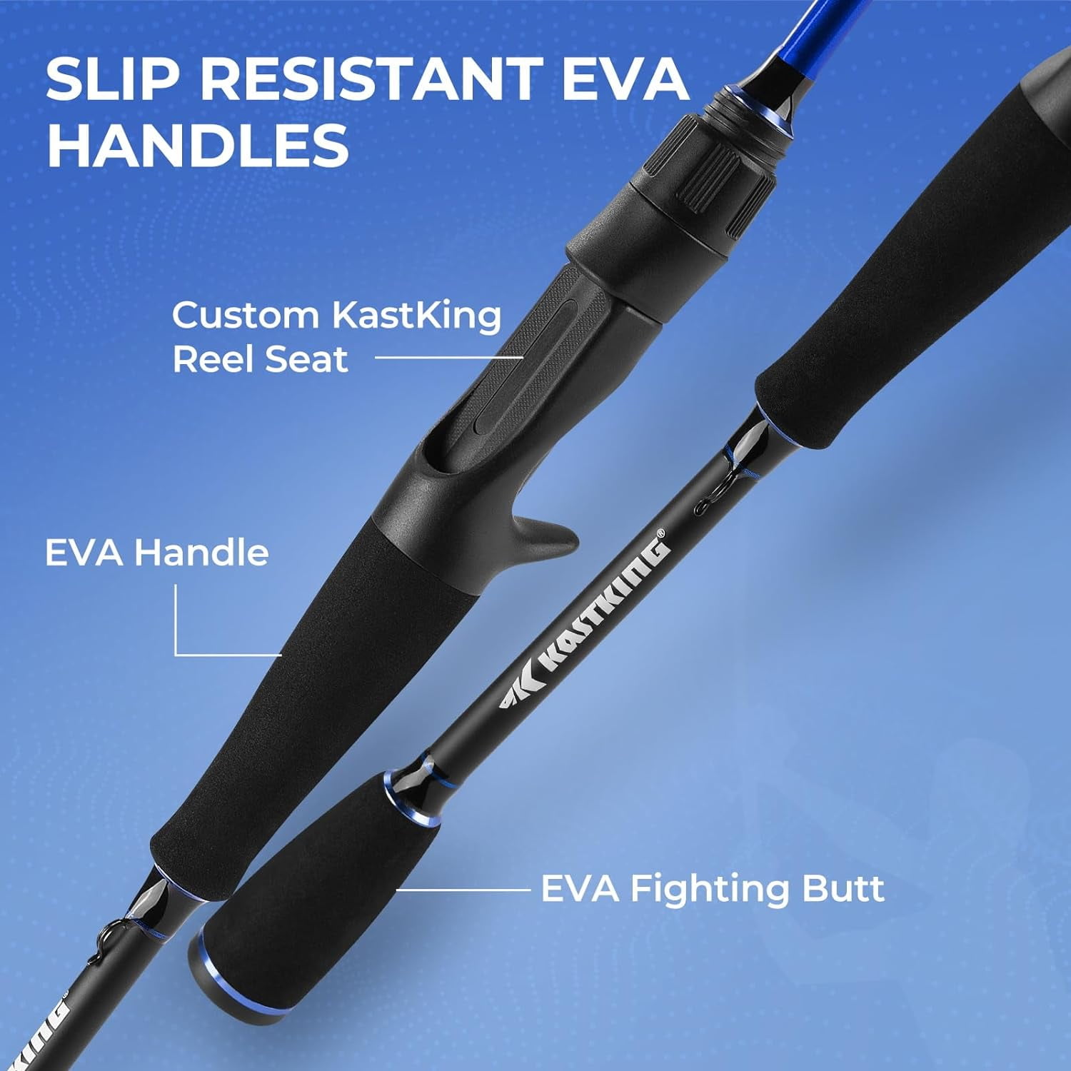 KastKing Baitcasting Rod and Reel Combo, IM6 Graphite, 6'6" M, Right Handed SS Guides–Centron