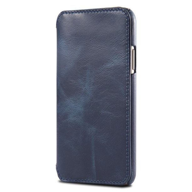 Funda de cuero de vaca con tapa para teléfono, carcasa de lujo con capa superior de cera de aceite para iPhone 12, 13, 14, MAX, Samsung S10, 20, note 10 plus Fivean unisex