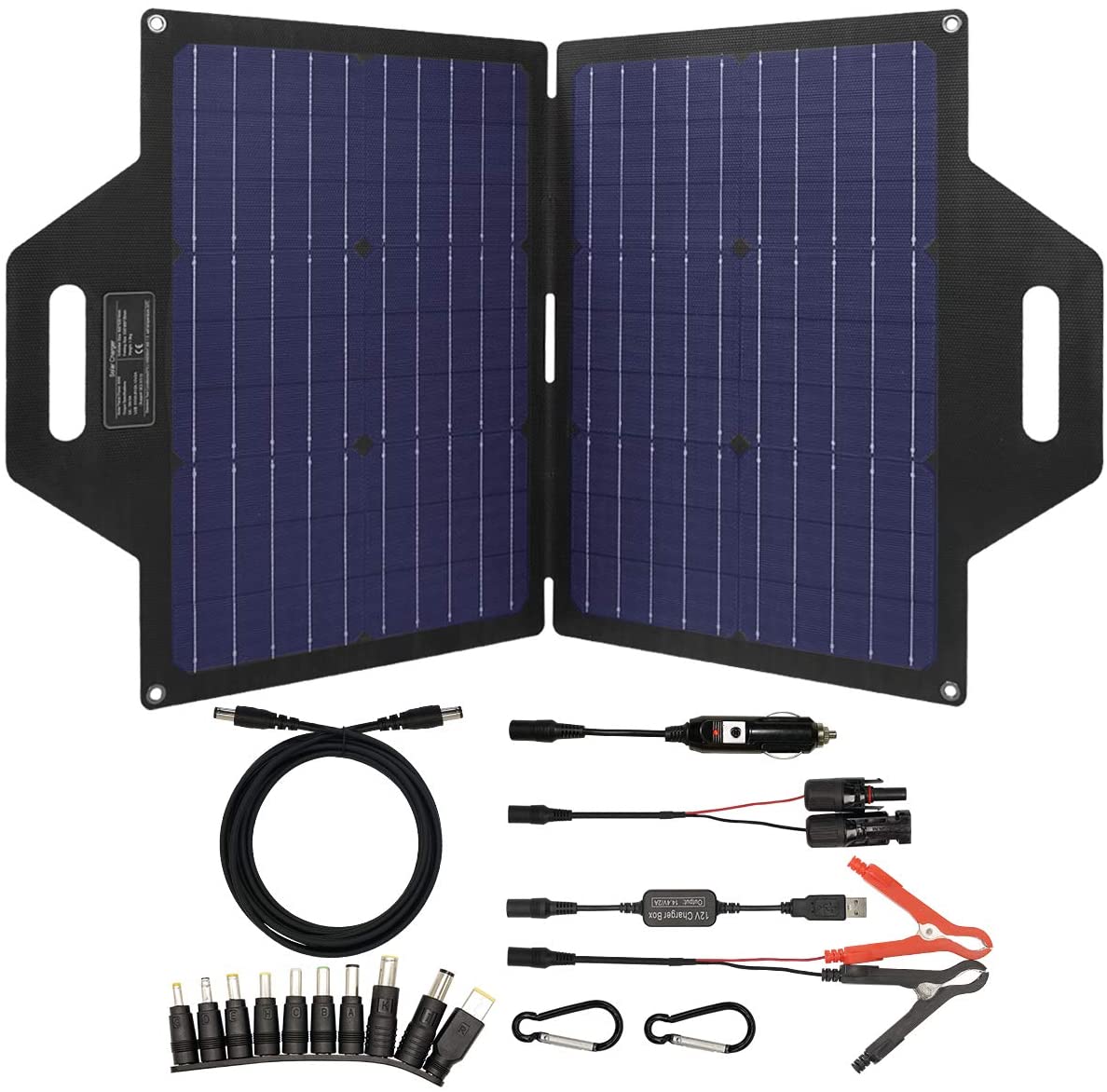 LiZHi 60 Watt Foldable Solar Panel Battery Charger Kit, 24v Solar Charger f  通販