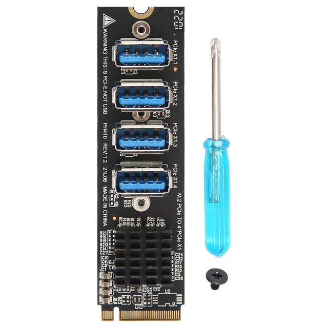 Tarjeta de expansión M.2 a PCIe de 4 puertos PCIE con transmisión estable y antiinterferencias. M.2 a PCIe de 4 puertos.