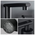 thumbnail image 2 of Tcbosik Matte Black 2-Handles Modern Vanity Faucet with Pop Up Drain Assembly and Lead-Free Supply Hose, ,8-Inch 3 Hole Waterfall Bathroom Sink Faucet for Washroom and Kitchen, 2 of 6