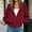 Wine, variant on Ynynloco Womens Zip Up Hoodies Cropped Jackets Fall Outfits Lightweight Slouchy Drop Shoulder Casual Travel Winter with Pockets Airport Workout Athletic