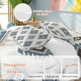 thumbnail image 2 of Blue Beige Duvet Cover Set Queen Size, Aztec Ethnic Southwestern Native Geometric 4 Piece Soft Microfiber Bedding Set with 1 Duvet Cover, 1 Flat Sheet, 2 Pillowcases, 2 of 9