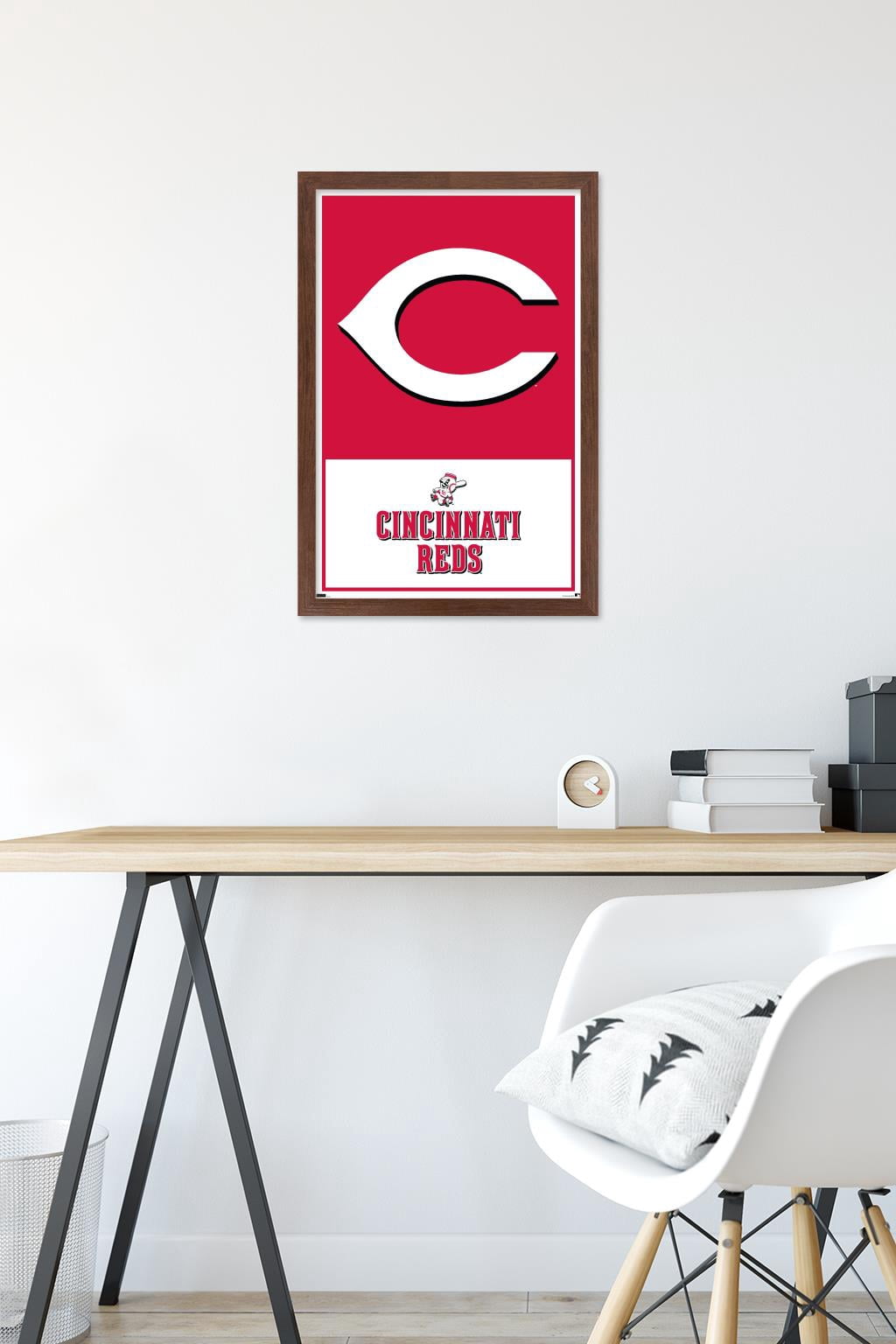 MLB Cincinnati Reds - Logo 22 Wall Poster, 14.725" x 22.375" Framed