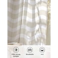 thumbnail image 6 of Sheer Curtains 45 Inch Length 2 Panels Set for Kitchen, Cream Moire Semi Sheer Curtains for Windows, Water Ripple Stripe Farmhouse Voile Window Treatments Rod Pocket Curtain, 6 of 7