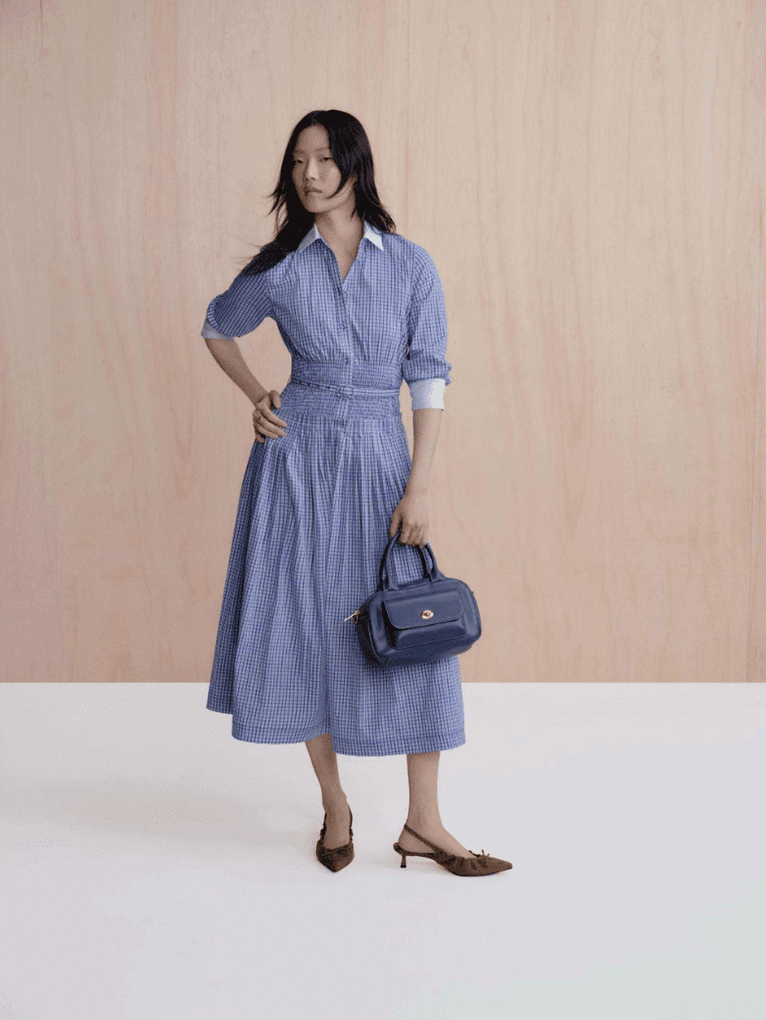 Free Assembly Women’s and Women's Plus Smocked Gingham Shirtdress, XS-4X