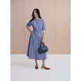 thumbnail image 5 of Free Assembly Women’s and Women's Plus Smocked Gingham Shirtdress, XS-4X, 5 of 5